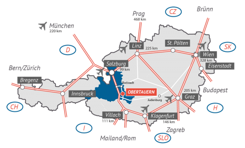 Österreich Karte Obertauern